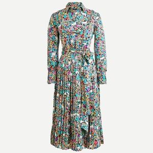 J.Crew Pleated midi dress in Grazing Goats print